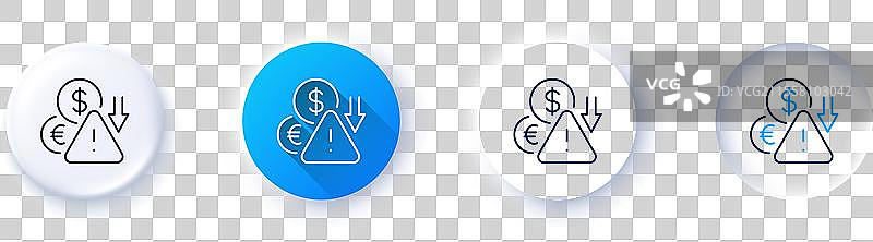 通货紧缩线条图标经济危机标志线图片素材