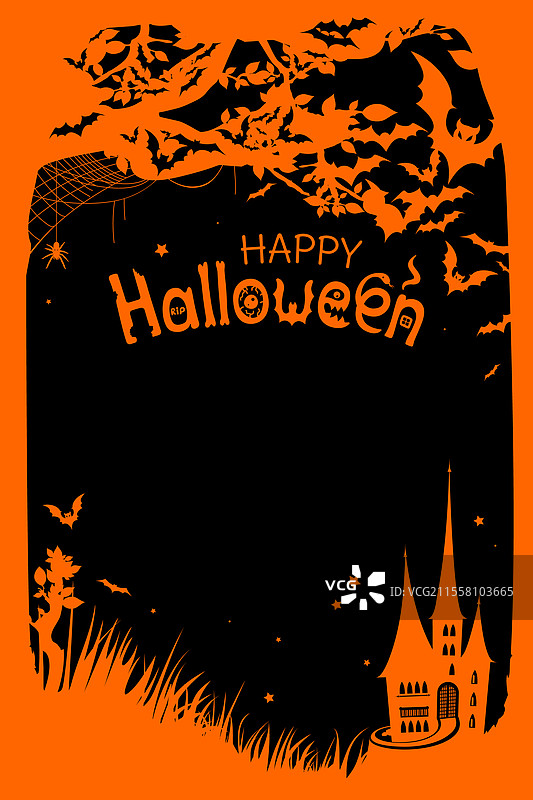 一个带有传统符号的万圣节横幅图片素材