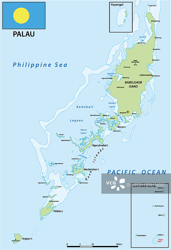帕劳岛屿国家地图图片素材