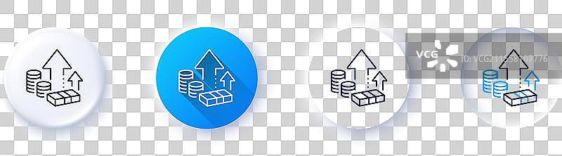 通货膨胀线条图标，价格增长或上升的标志图片素材