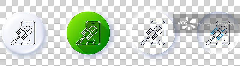 拍卖线条图标 投标报价标志线条图标图片素材