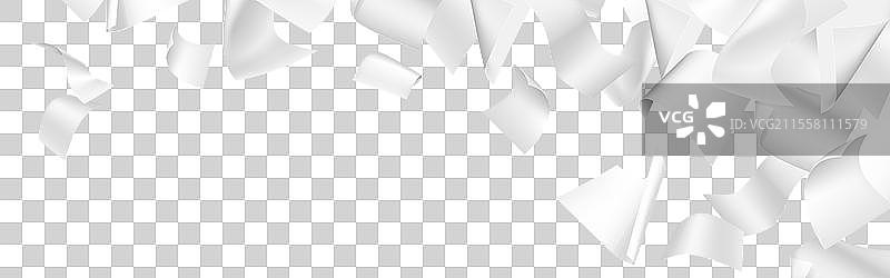 3D飞翔的白色纸张文件页正在下落图片素材