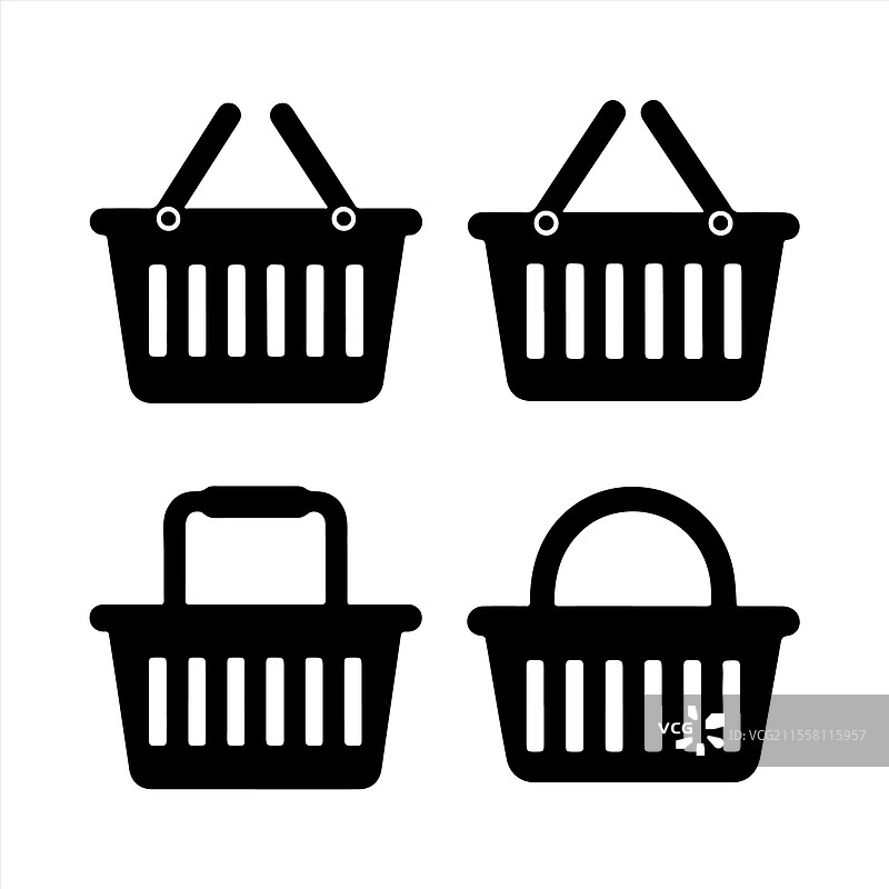 购物篮图标集图片素材
