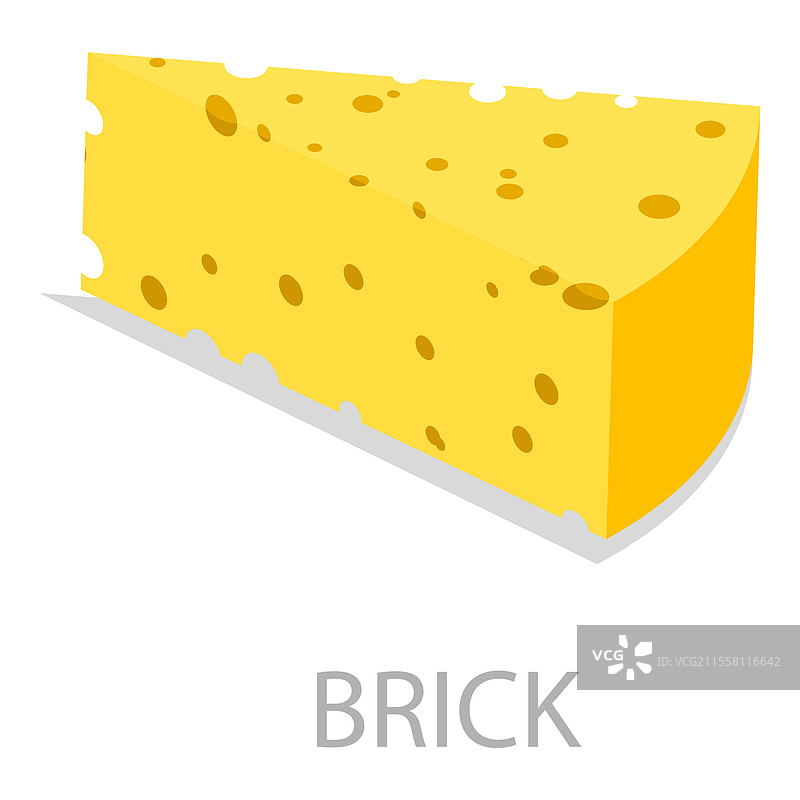不同种类奶酪的3D等距平面图集图片素材