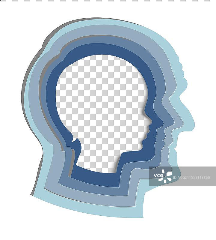 男人从儿童到成年人的轮廓剪影图片素材