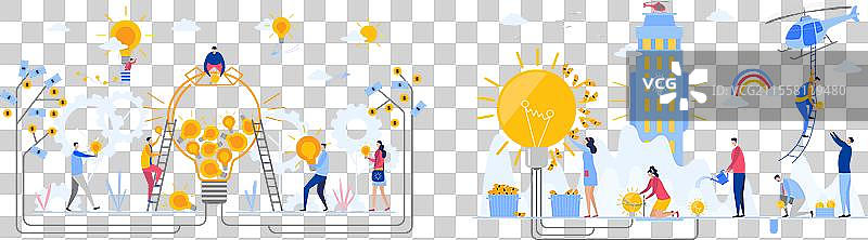 商业创意概念扁平设计集图片素材