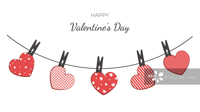 悬挂在绳子上的心形物件图片素材