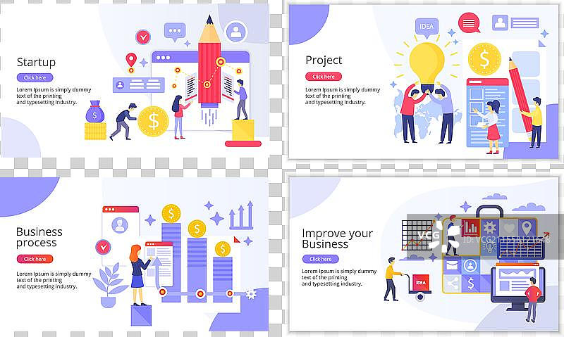 现代商业创意网站模板套件图片素材