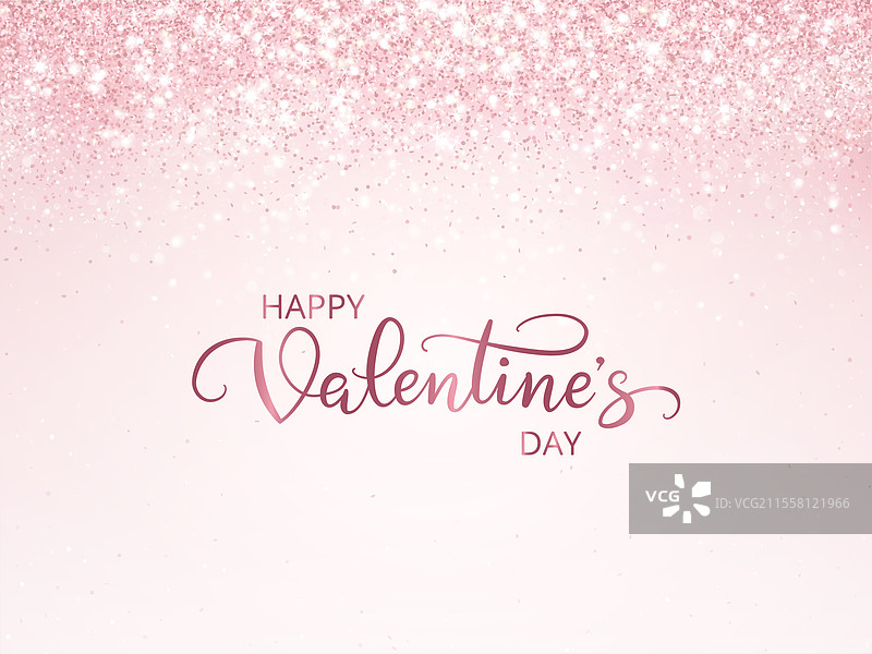 粉色闪光灯的快乐情人节横幅图片素材