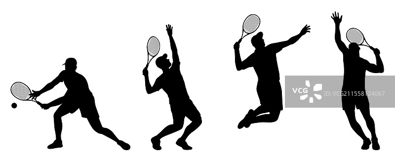 男性网球运动员挥拍击球，正在打球的男人图片素材