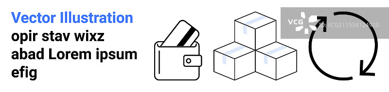 数字钱包与叠放的信用卡盒子图片素材