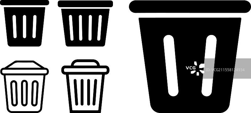 垃圾桶图标集 垃圾桶图标 垃圾箱图片素材