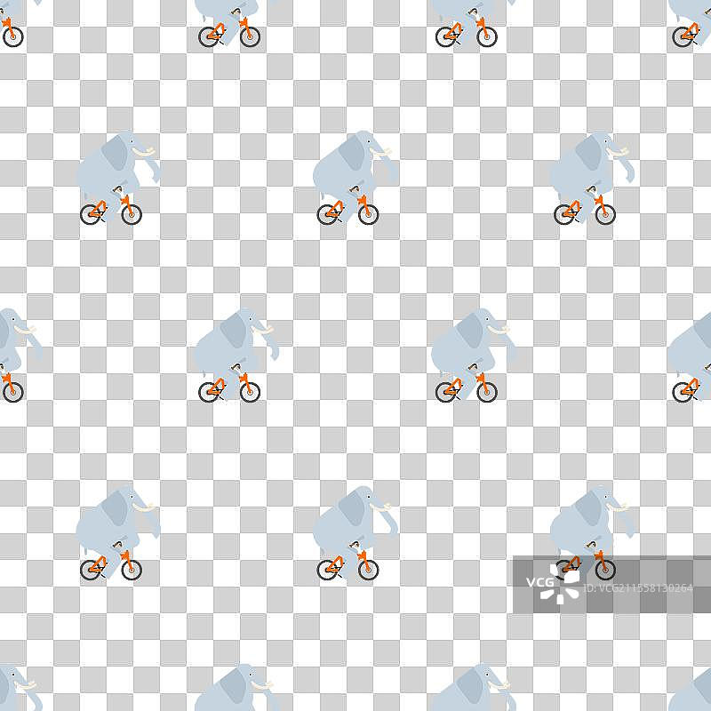 骑自行车的大象图案无缝动物设计图片素材