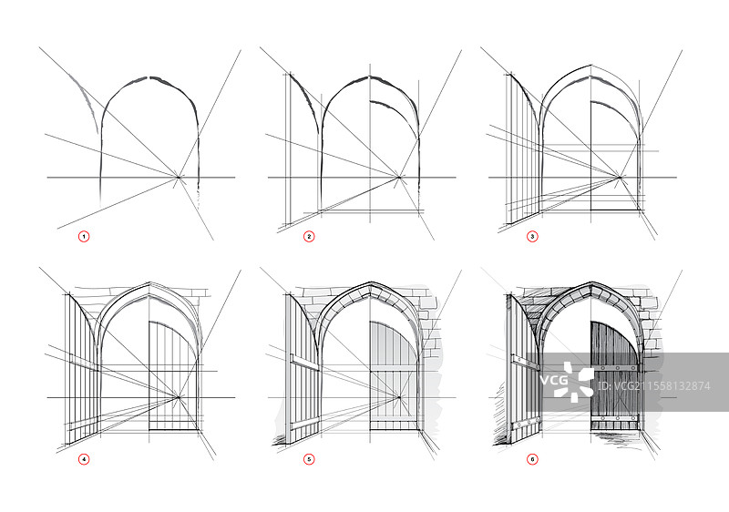 页面展示了如何学习绘制素描的步骤图片素材