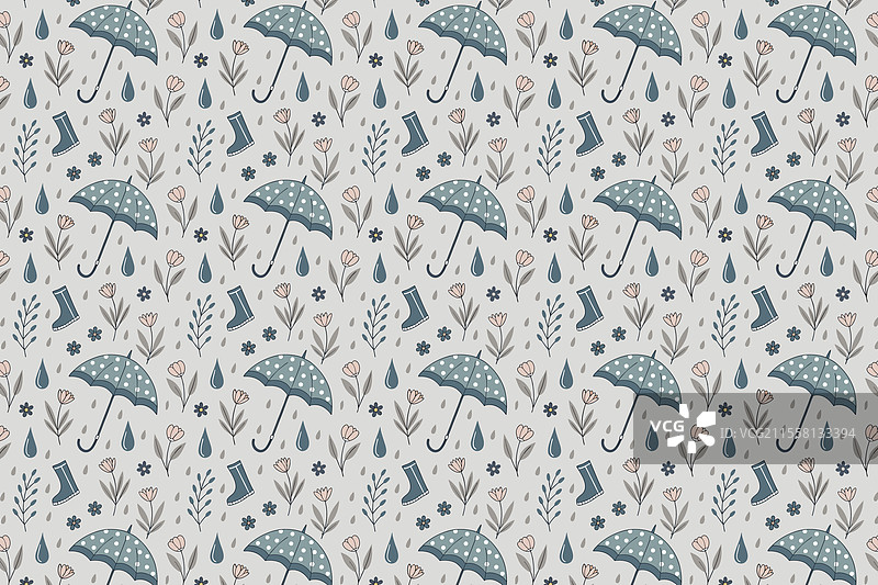 春雨无缝几何图案背景图片素材