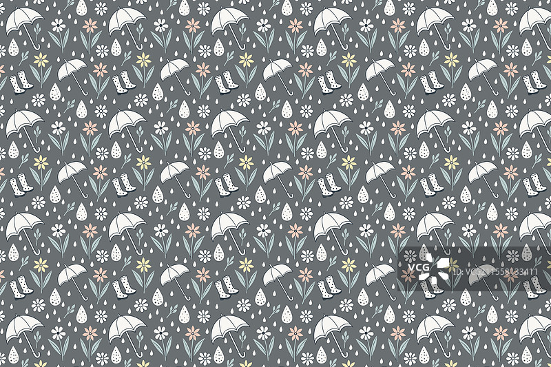 春雨无缝几何图案背景图片素材