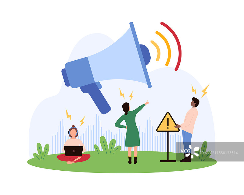 噪音污染与噪声控制概念图片素材