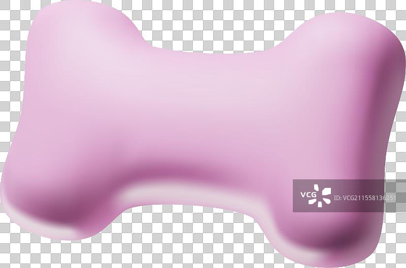 卡通3D粉色狗骨头宠物配件图片素材