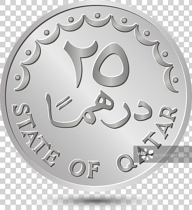 卡塔尔25迪拉姆硬币图片素材