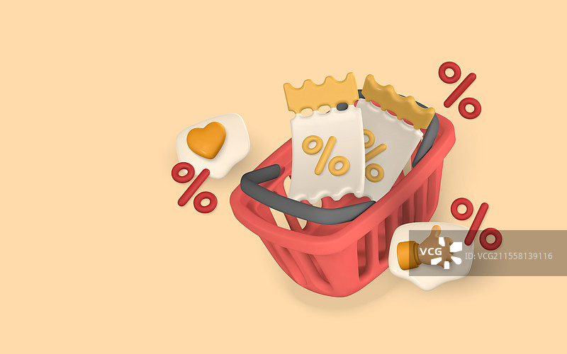 卡通风格的在线购物横幅模板图片素材