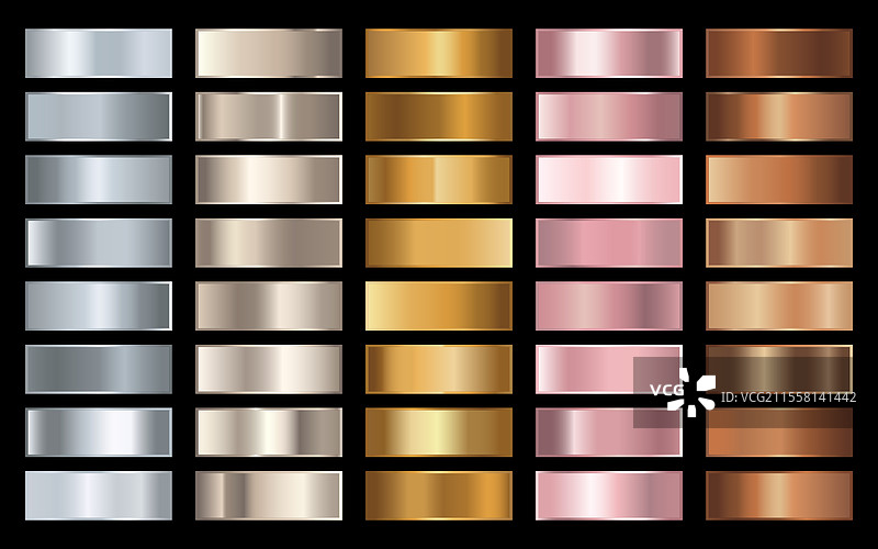 金、银、铜和玫瑰金的收藏图片素材