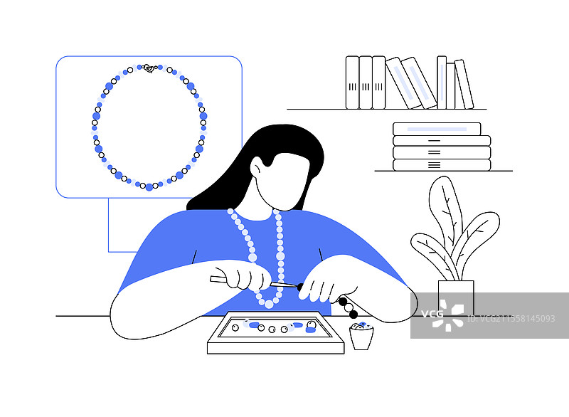 制作珠宝的卡通形象，背景透明图片素材