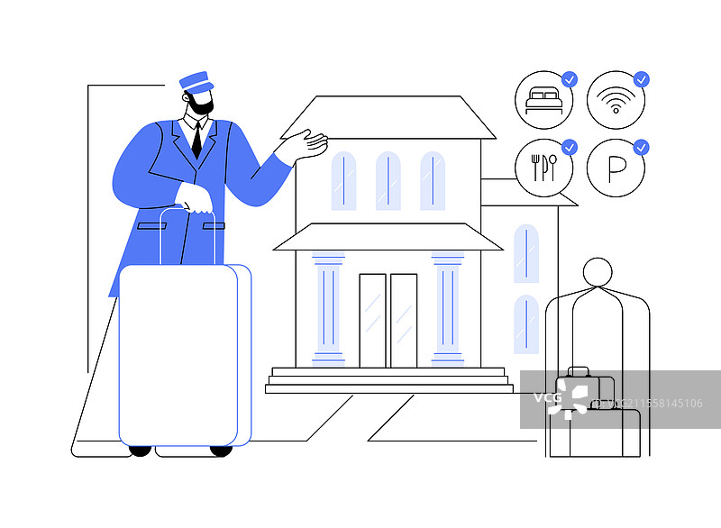 孤立的门卫服务卡通图像图片素材