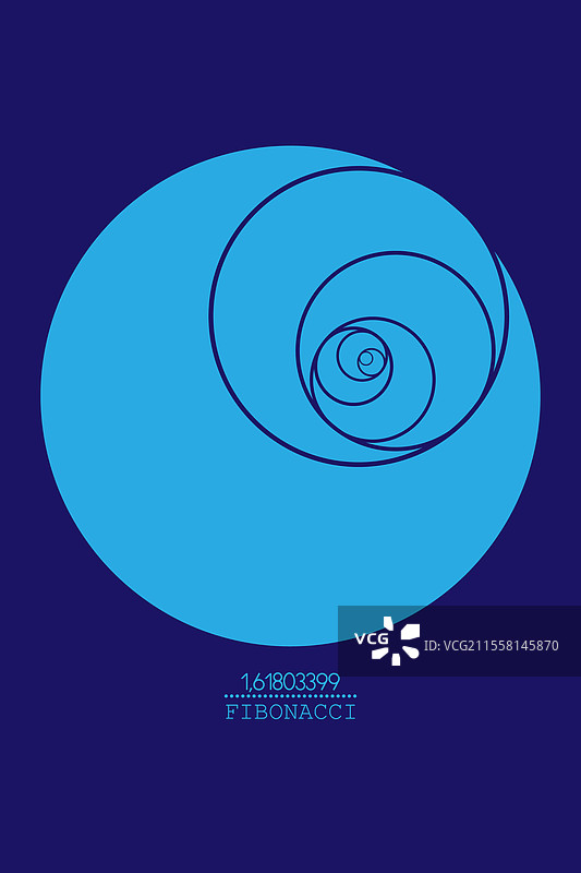 斐波那契数列 圆形 黄金比例 几何图形图片素材
