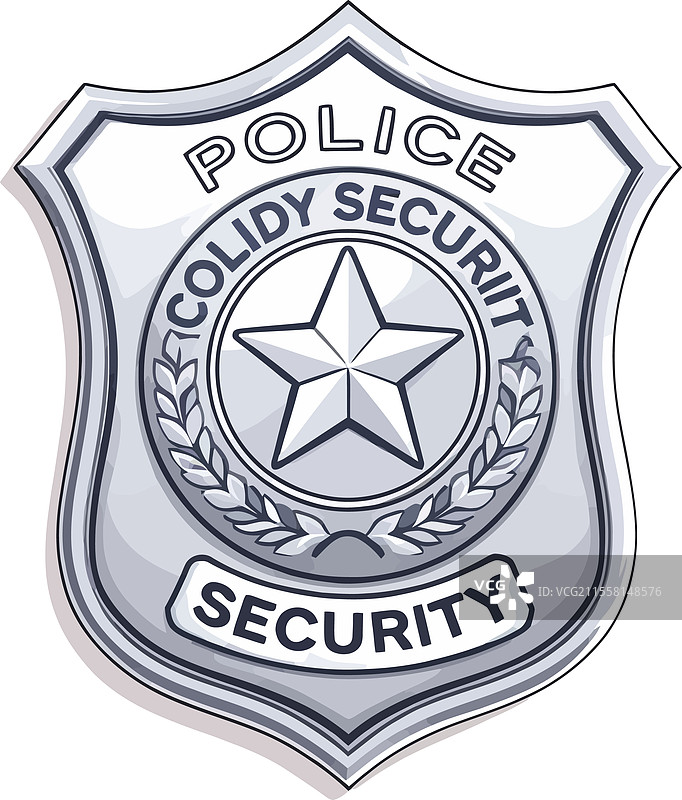 闪亮的银色警徽确保安全图片素材