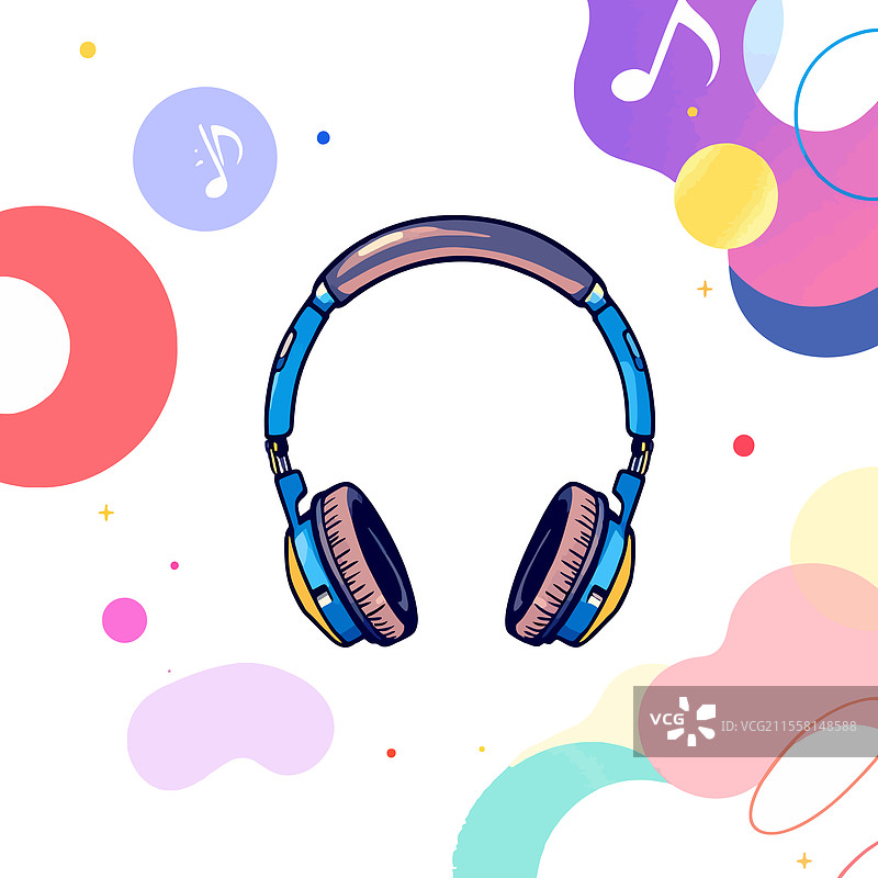 vsai无线耳机播放音乐图片素材