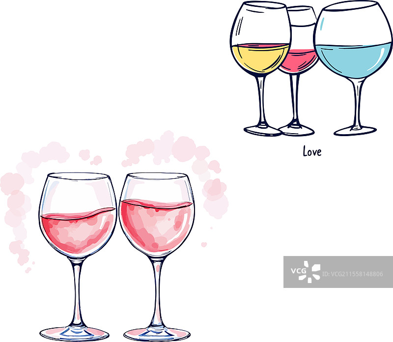 庆祝爱情的维萨伊酒杯图片素材