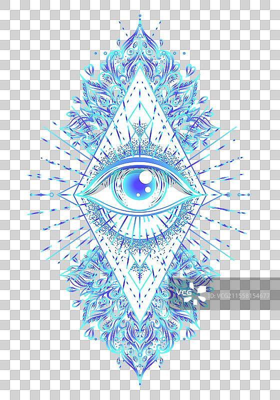 神圣几何符号与全视之眼图片素材