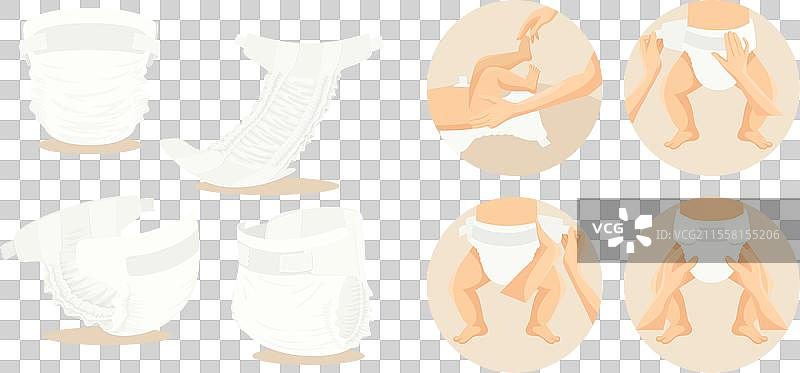 婴儿尿布的侧面和顶部视图图片素材