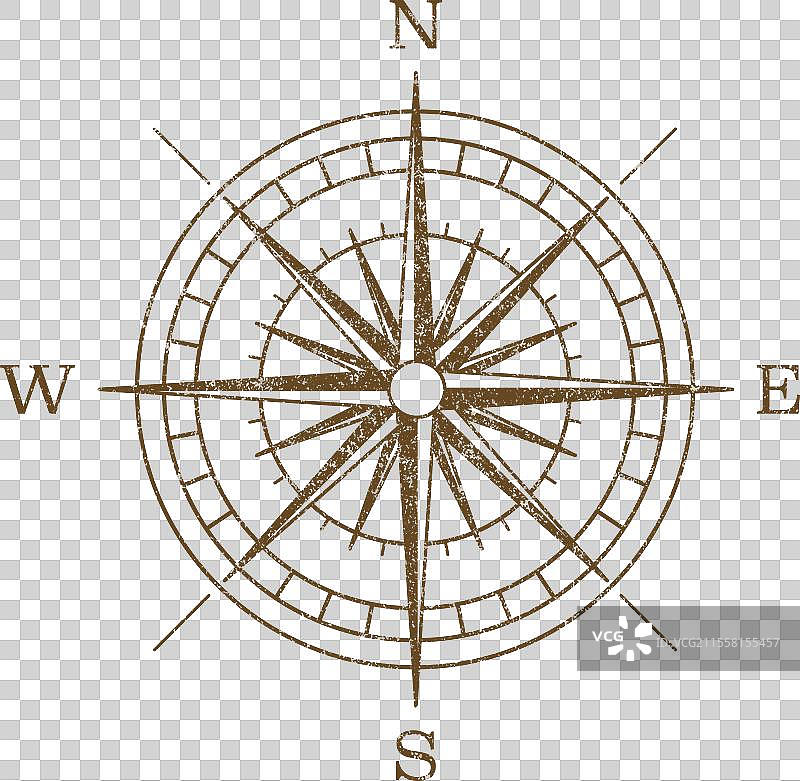 复古风玫瑰符号指南针图标图片素材