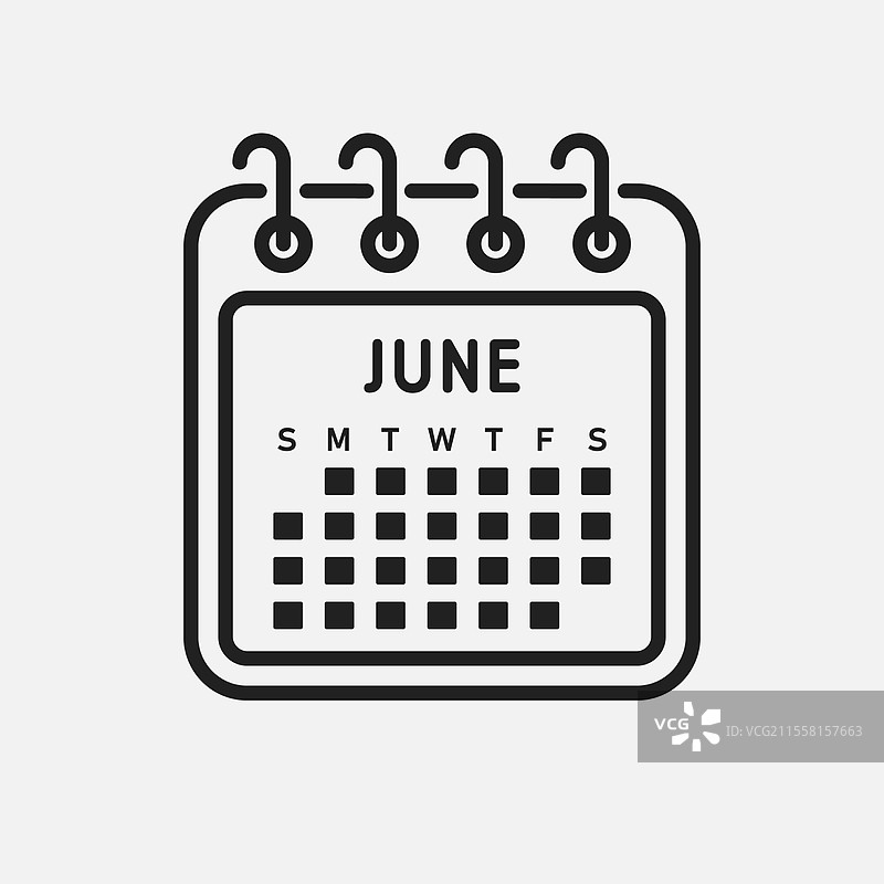 模板图标页面日历六月图片素材