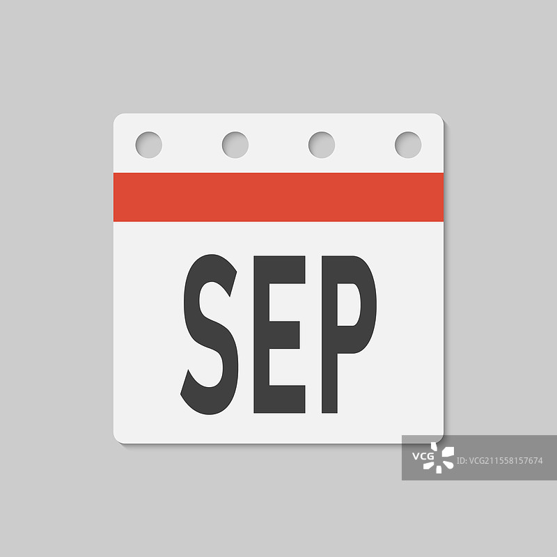 九月月份日历模板图标页面图片素材
