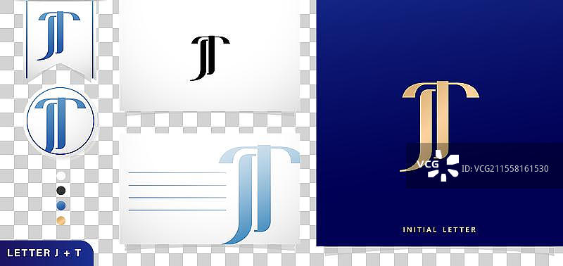 一套带有字母jt设计的名片图片素材