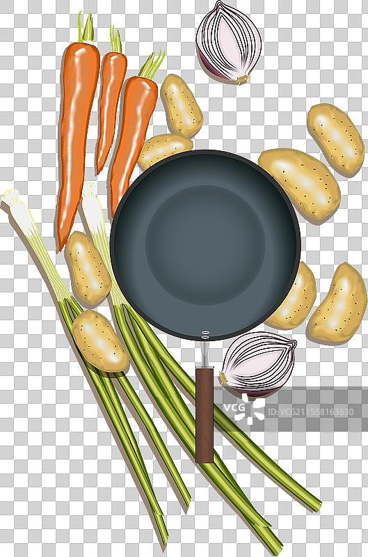 在锅中烹饪蔬菜炖菜图片素材