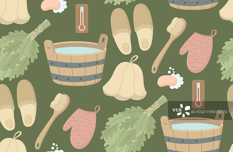 绿色背景与水疗和健康用品图片素材