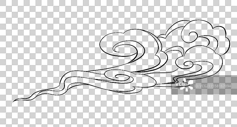 祥云纹传统花纹手绘国风插画设计元素图片素材