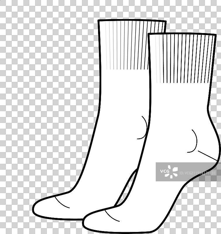 女性船袜形状技术图纸图片素材