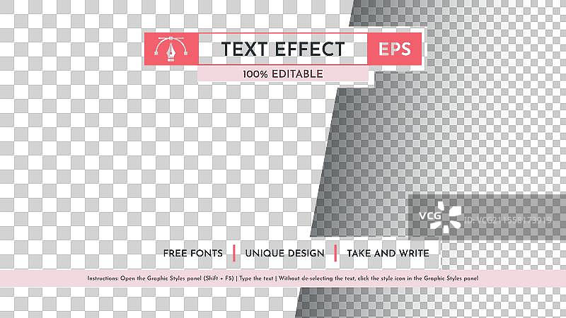 白血 editable text effect 图形风格图片素材