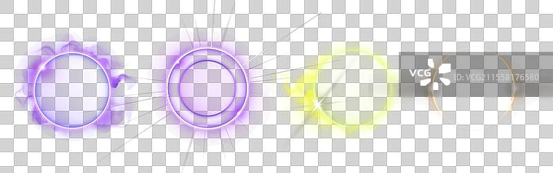 霓虹光晕效果的光环灯圈图片素材