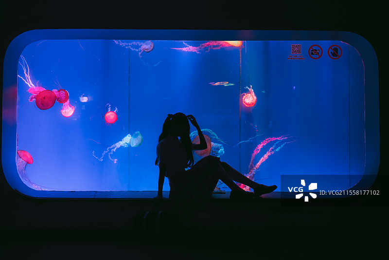 广州，正佳广场，海洋世界，海族馆，jk少女写真图片素材