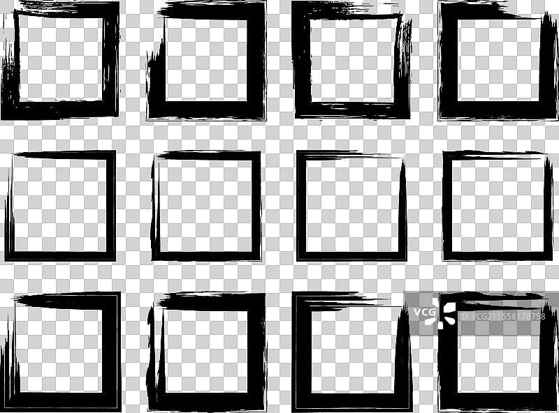 方形磨损形状的画笔笔触图标图片素材