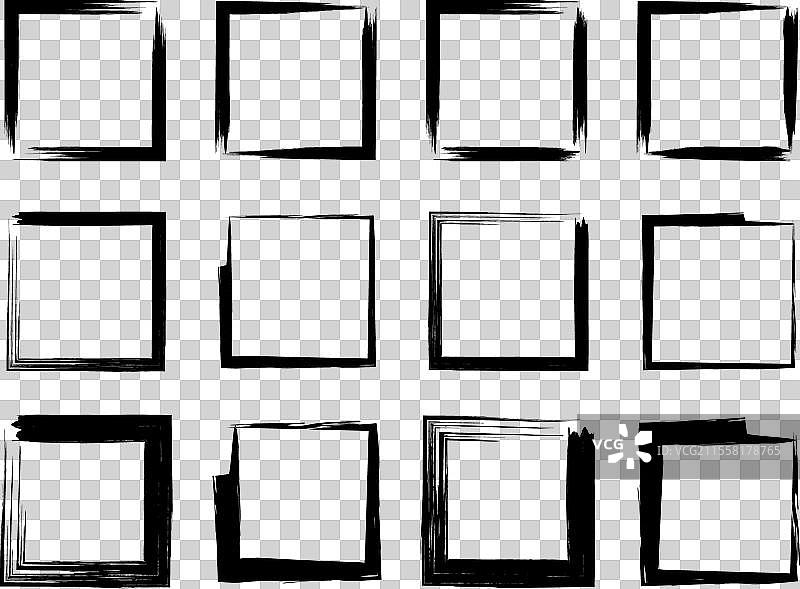 方形磨损形状的笔刷笔触图标图片素材