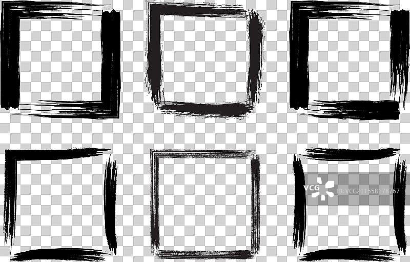 方形磨损形状的画笔笔触图标图片素材