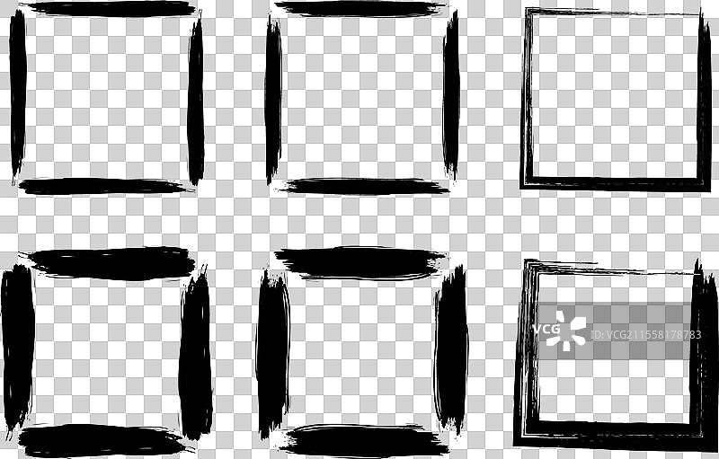 方形磨损形状的笔刷笔触图标图片素材