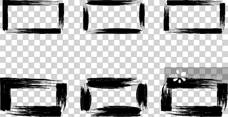 横向矩形形状的磨损形状画笔图片素材