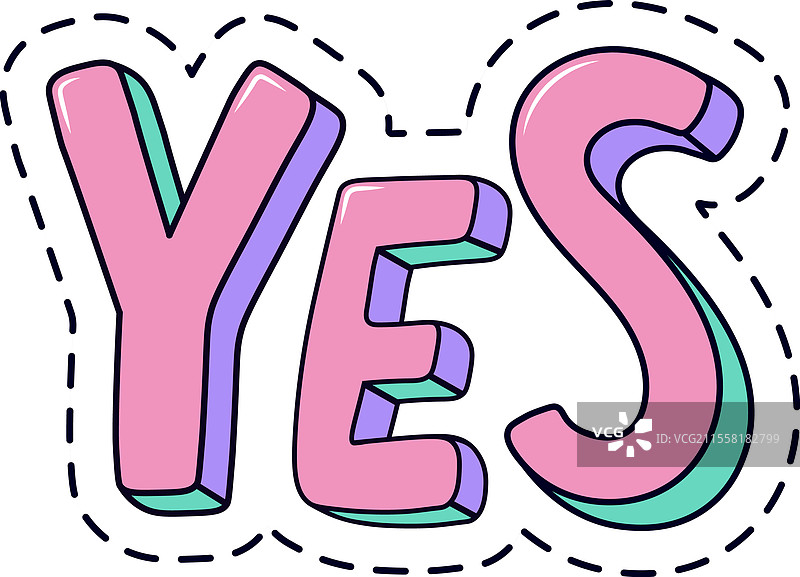 时尚的粉彩色调字母“yes”图片素材